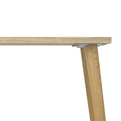 Scandinavian White/Oak L-Shaped Computer Desk with Drawers