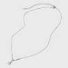 Silver Plated Cubic Zirconia Pear Pendant Necklace and Stud Earring Set 2pc - Silver - 2 of 4