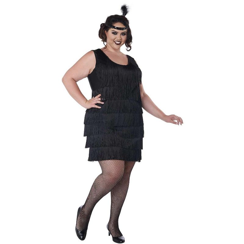 California Costumes Fashion Flapper Women's Plus Size Costume (Black), 1 of 2