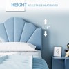 Twin Platform Bed Frame, Velvet Upholstered Platform Bed Frame with Height Adjustable Headboard, Strong Wood Slat Support, Easy to Assemble - 4 of 4