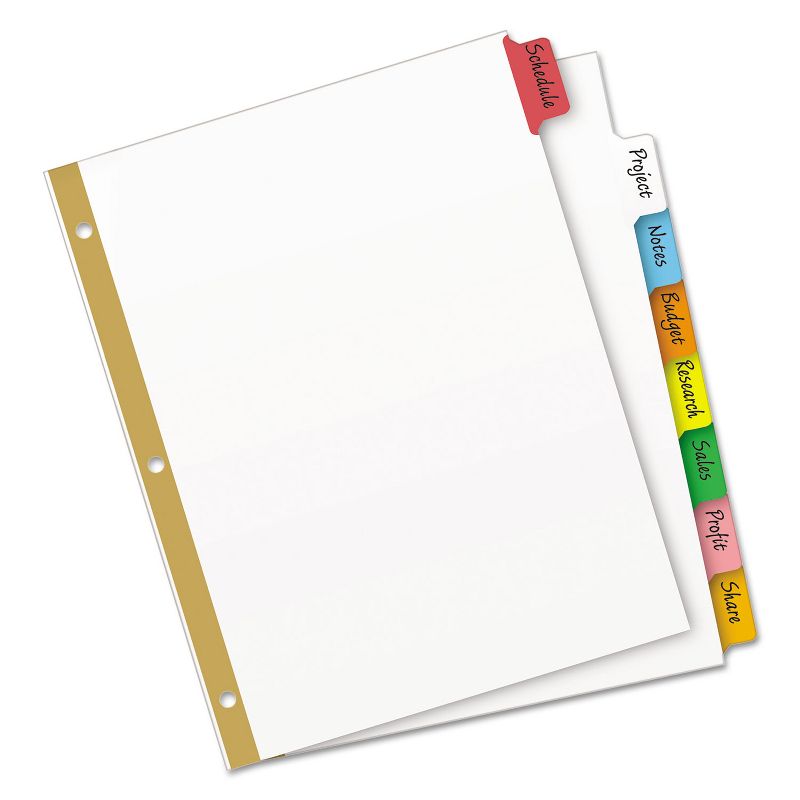 Avery Write & Erase Big Tab Paper Dividers 8-Tab Letter 23079, 2 of 10