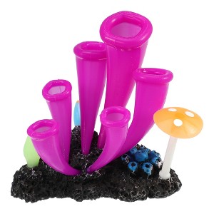 Unique Bargains Silicone Aquarium Simulation Horn Coral Fish Tank Landscape Decoration 3.39"x3.23" 1 Pc - 1 of 4