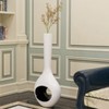 Uniquewise Decorative Unique Tall Vase with Hole Outside White Inside Black - 2 of 4