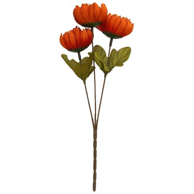 Faux Foliage Orange Mum - Bullseye's Playground™