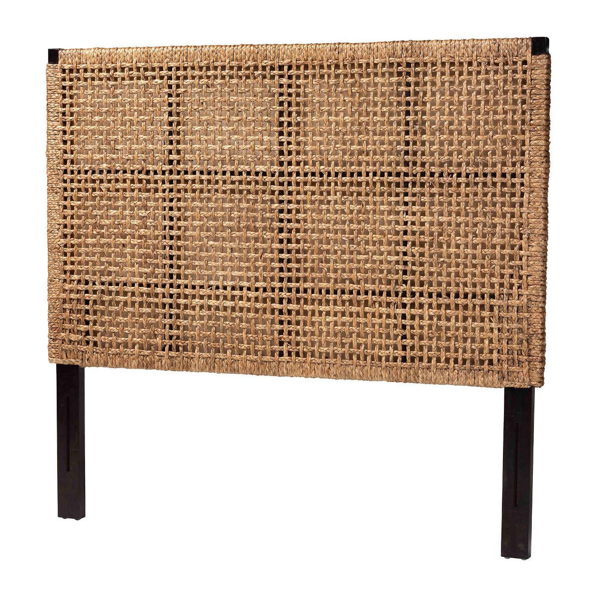 bali & pari Alise Seagrass and Mahogany Wood Headboard