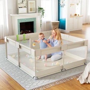 Large Baby Playpen – 47×47in Toddler Play Yard, Indoor Activity Fence for Apartments, Safe & Spacious Play Area - 1 of 4