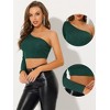 Allegra K Women's Party Glitter Metallic Slim Fitted One Shoulder T-Shirt - 2 of 4