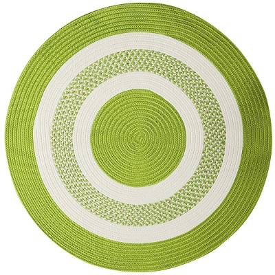 Colonial Mills Crescent Braided Rug, Bright Green 7' round, Round Shape