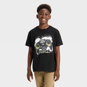 Boys' Mallard Nature Club Oversized Short Sleeve Graphic T-Shirt - Black - 1 of 4