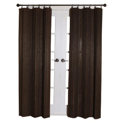 'Curtain Panel Bamboo Ring Top Espresso 40''x63'' - Versailles, Size: 40x63'', Brown'