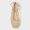 Women's Shailene Mesh Ankle Strap Ballet Flats with Memory Foam Insole - A New Day™ Beige - 3 of 4