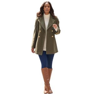 Roaman's Modern A-Line Peacoat - 1 of 4