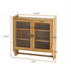 Bathroom Wall Cabinet, Kitchen Wall Cabinet with Towel Rack, Removable Shelves, Glass Doors, Rustic 3-Tier Farmhouse Mounted Cabinet - 4 of 4