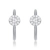 Elegant rhodium plated 20mm open hoop earrings with a sleek and modern design - 3 of 3