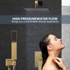 WOWOW Single Handle 2-Spray 1.8 GPM with 12 in. Square Shower Head and Adjustable Heads Shower Faucet in Brushed Nickel - 3 of 4