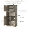 Modern Kitchen Pantry Cabinet with Microwave Stand, Tall Kitchen Hutch with Drawers & Adjustable Shelves - 3 of 4