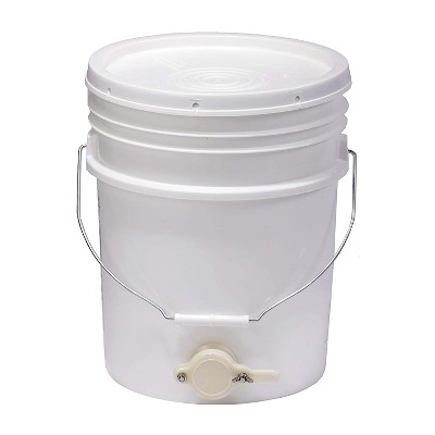 Little Giant BKT5 Plastic Honey Extractor Bucket with Honey Gate Tool for Beekeeping Harvesting, 5 Gallon
