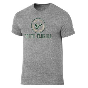 NCAA South Florida Bulls Men's Gray Tri-Blend T-Shirt - 1 of 3