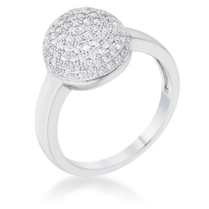 Slickblue Women’s 0.6 ct CZ Rhodium Sphere Ring, Clear Stones, Contemporary Classic Design, Sizes 5-10 - 1 of 4