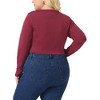 Agnes Orinda Women's Plus Size Long Sleeve Round Neck Cut Out Front Regular Fit Blouses - 4 of 4