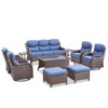 Gymojoy Outdoor Patio Sofa Ottoman Table with Swivel Chairs - 3 of 4