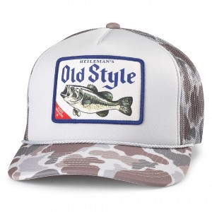 Adult Heileman's Old Style Bass Trophy Camo Trucker Hat - 1 of 4