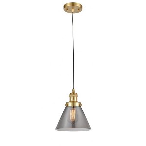 Cone - 1 Light Cord Hung Mini Pendant In Industrial Style-10 Inches Tall and 8 Inches Wide - 1 of 1