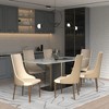 LeisureMod Elm Upholstered Dining Chair – High Back Side Chair with Ash Wood Legs and Curved Backrest for Kitchen and Dining Room Set of 4 - 3 of 4