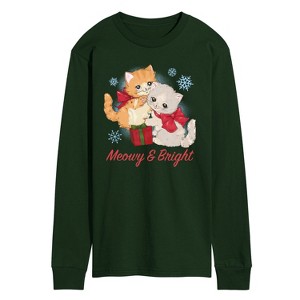 Men's - Instant Message - Meowy And Bright Long Sleeve Graphic T-Shirt - 1 of 3