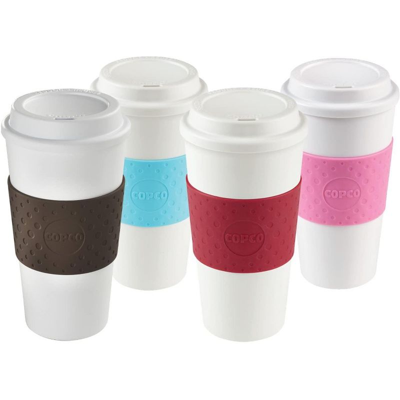 Copco Acadia 16 Ounce Double Walled Insulated Hot or Cold Travel Mug Spill Resistant Lid, 4-Pack, 1 of 9
