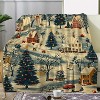 Lomsoe Christmas Tree Village Print Flannel Blanket - All Seasons Soft and Warm Throw Blanket for Bed, Napping, Camping, Travel, Office - 2 of 4