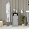 Emma and Oliver Bathroom Storage Cabinet Organizer with Adjustable In-Cabinet Shelf, Magnetic Closure Door, and Upper Open Shelf - 2 of 4