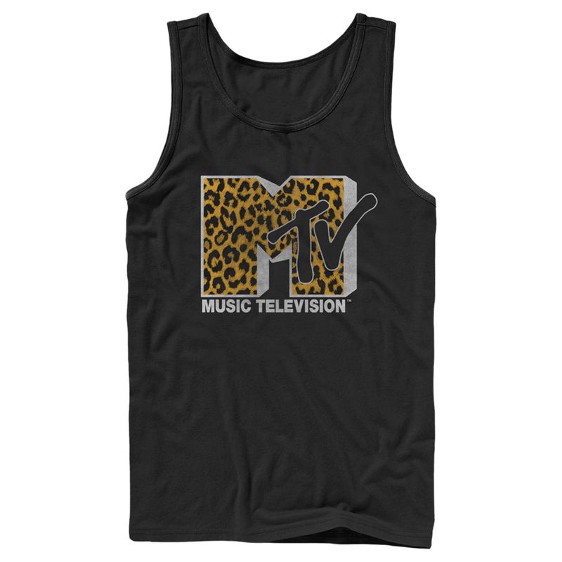 Men's MTV Cheetah Print Logo Tank Top, 1 of 6