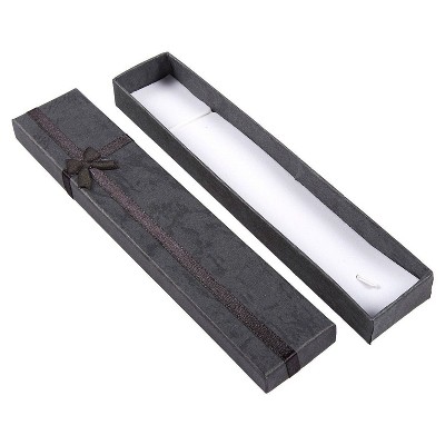 LONG NECKLACE BRACELET JEWELLERY GIFT BOX WITH BLACK INSERT IN 6 COLOURS 