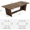 70.9-Inch Wood Dining Room Table,  Rectangular Farmhouse Dining Table for 6-8 People with Solid Pedestal - 3 of 4