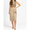 Women's WRAP TIE FRONT MIDI SKIRT - dee elly - image 2 of 4