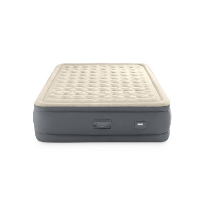 Intex Premaire II Elevated Queen Air Mattress with Fiber-Tech and Electric Pump - Gray