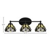 Toltec Lighting Capri 3 - Light Vanity in  Matte Black with 7" Grand Merlot Art Glass Shade - 2 of 2