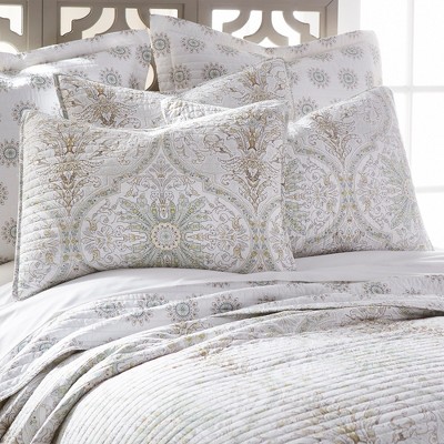Cosima White Cotton Reversible King Quilt Set