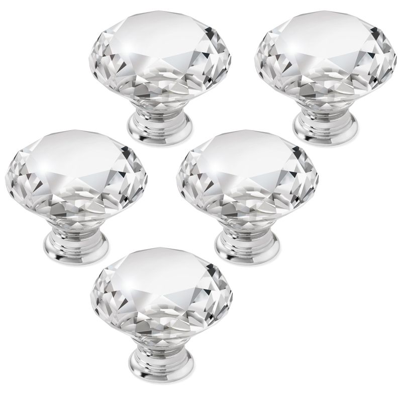 Cauldham Premium Glass Crystal Kitchen Cabinet Knobs Pulls (1-5/8" Diameter) - Dresser Drawer/Door Hardware - Style C444, 3 of 7