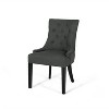 Homy Casa Set of 2 Tufted Upholstered Dining Chairs with Cushioned Seat for Dining Room or Living Room, Dark Gray - 2 of 4