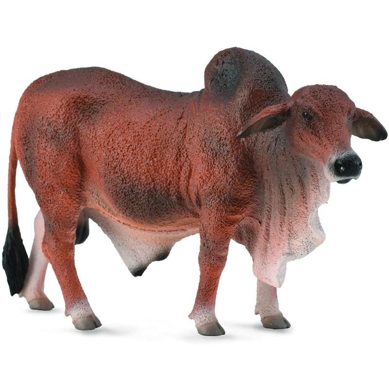 Breyer Animal Creations CollectA Farm Life Collection Miniature Figure | Red Brahman Bull, 1 of 2