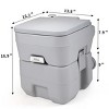 DOMETOUR 5 Gallon Portable Toilet Flush Potty Travel Camping Outdoor - 3 of 4