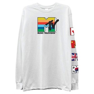 Mens MTV Long Sleeve Shirt - #TBT Mens 1980's 1990'S Clothing - I Want My MTV Music Television T-Shirt - 1 of 4