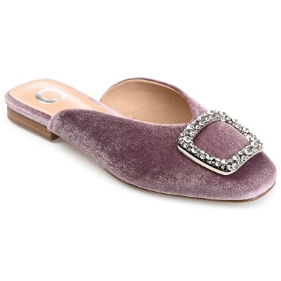 Journee Collection Womens Sonnia Mules Square Toe Slip On Flats Lilac 8 ...