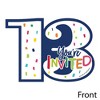 Big Dot of Happiness 13th Birthday - Cheerful Happy Birthday - Shaped Fill-In Invites - Thirteenth Birthday Invites Cards with Envelopes - Set of 12 - 2 of 4