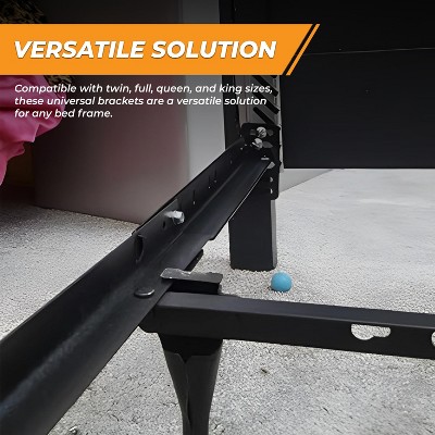 Black Metal Footboard Extension Brackets for Twin to King Beds