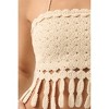 Women's Crotchet Knit Fringe Tube Halter Top - PROMESA - 4 of 4