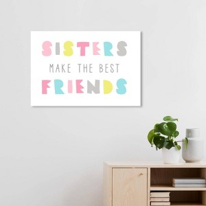 Wynwood Studio 30"x20" Best Friend Sisters Bright Wall Art: Modern Chic, Unframed Canvas, Home Decor - 1 of 3
