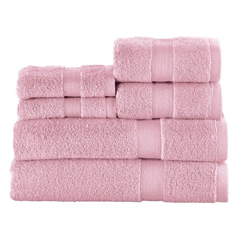 Collections Etc Zero Twist Bath Towel Set - Set Of 6 Rose : Target